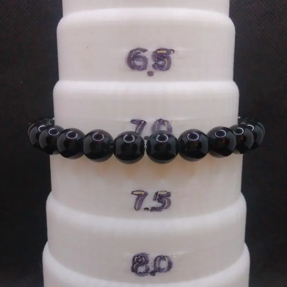 Black Obsidian Beaded Bracelet 8mm Gemstones Unisex Boho Casual Stretchy NEW